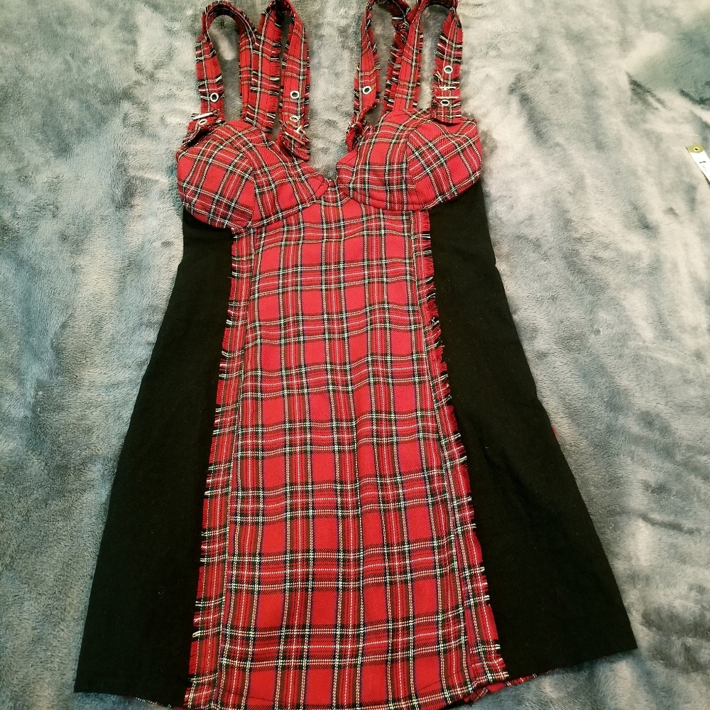 Vintage Lip Service Strappy Plaid Dress - Picture 3 of 9